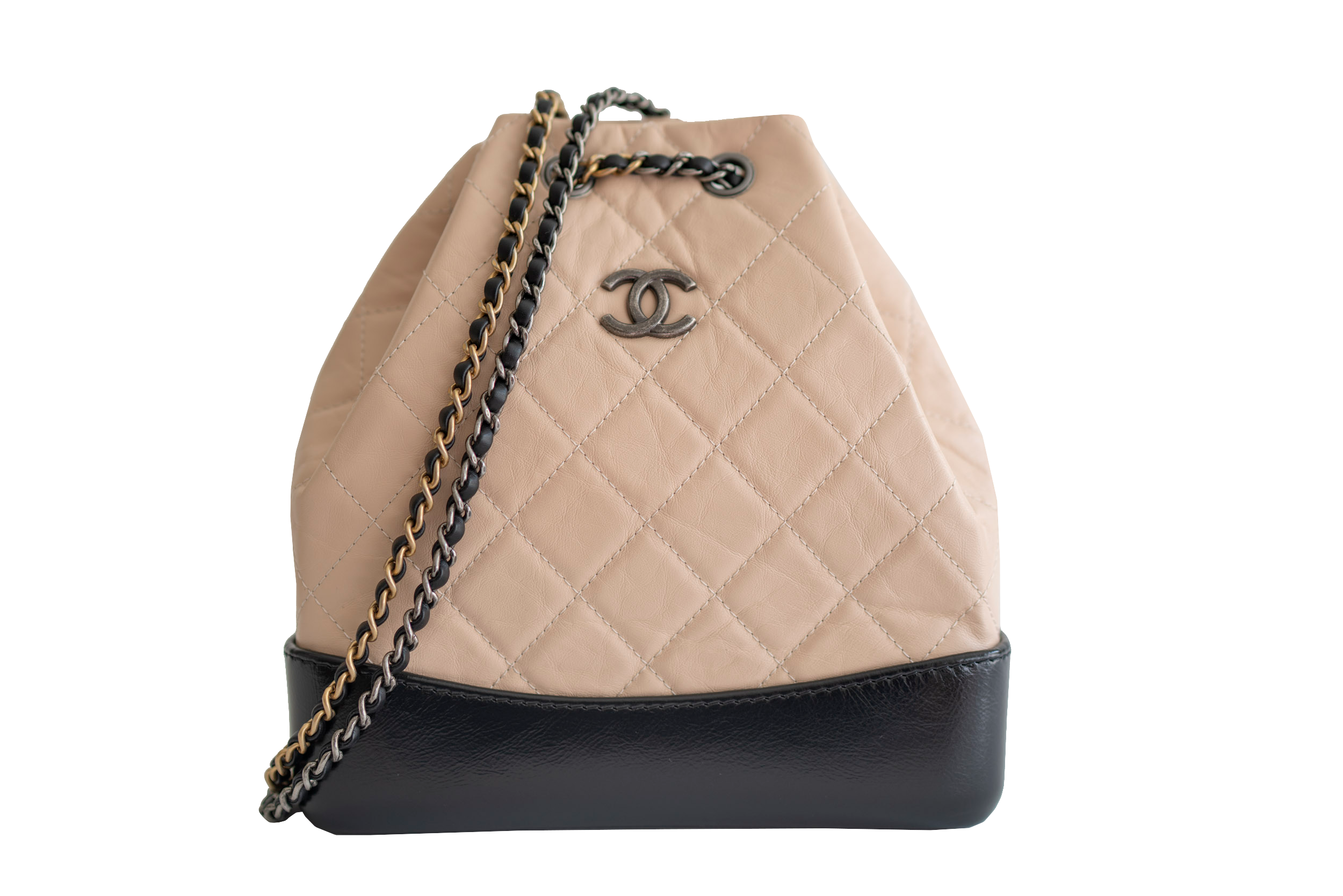 Chanel Gabrielle Backpack Quilted Aged Calfskin Medium Blue 1682071