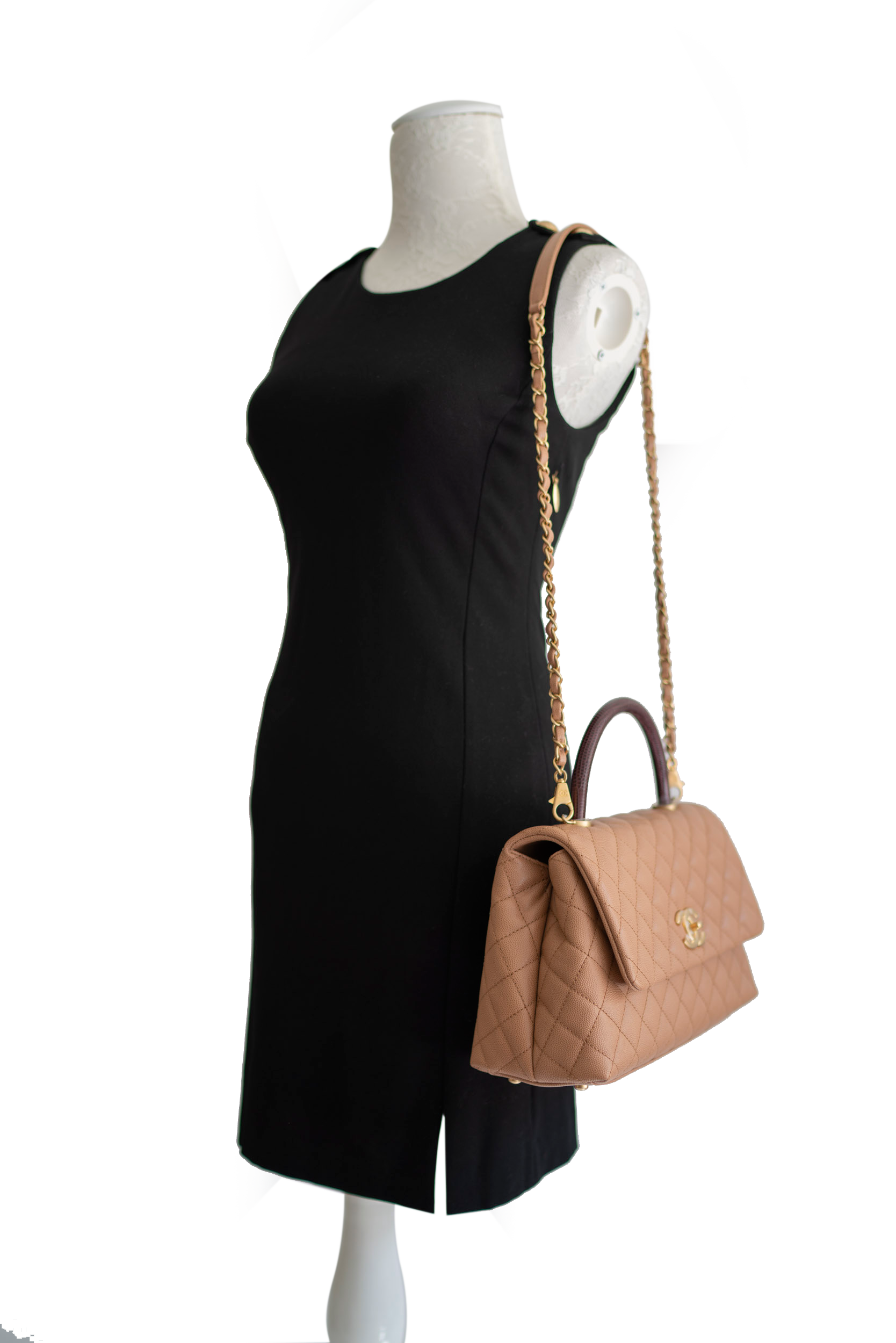 chanel-beige-and-burgundy-caviar-leather-and-lizard-top-handle-small-coco-handle-flap-bag-4