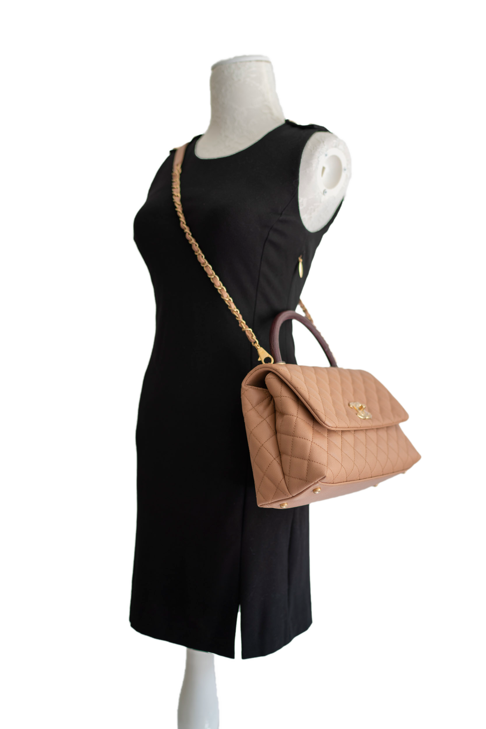 chanel-beige-and-burgundy-caviar-leather-and-lizard-top-handle-small-coco-handle-flap-bag-5