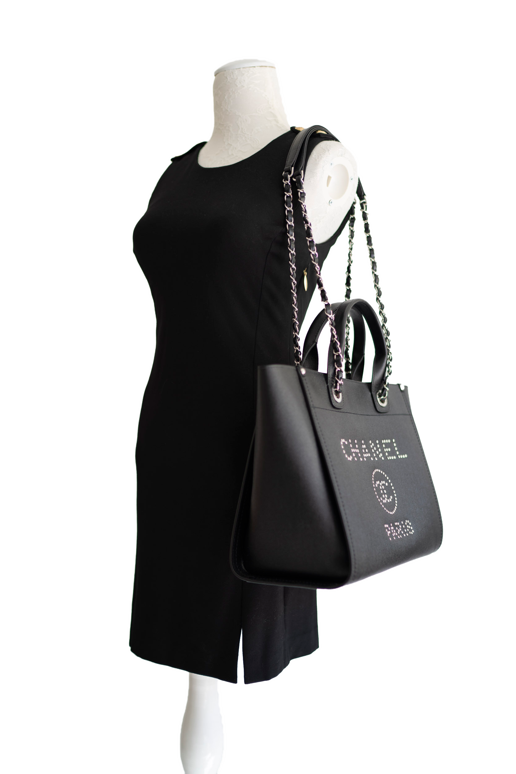 Small Deauville Studded Logo Tote Bag - Image 4