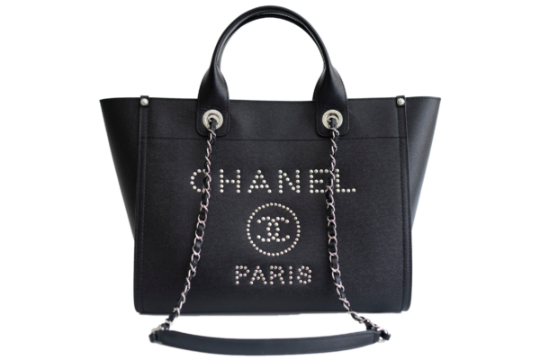 Small Deauville Studded Logo Tote Bag | Rent Chanel Handbags