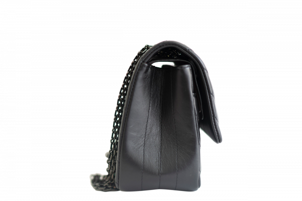 Small 2.55 Reissue Chevron Black Double Flap Bag | Rent Designer Bags