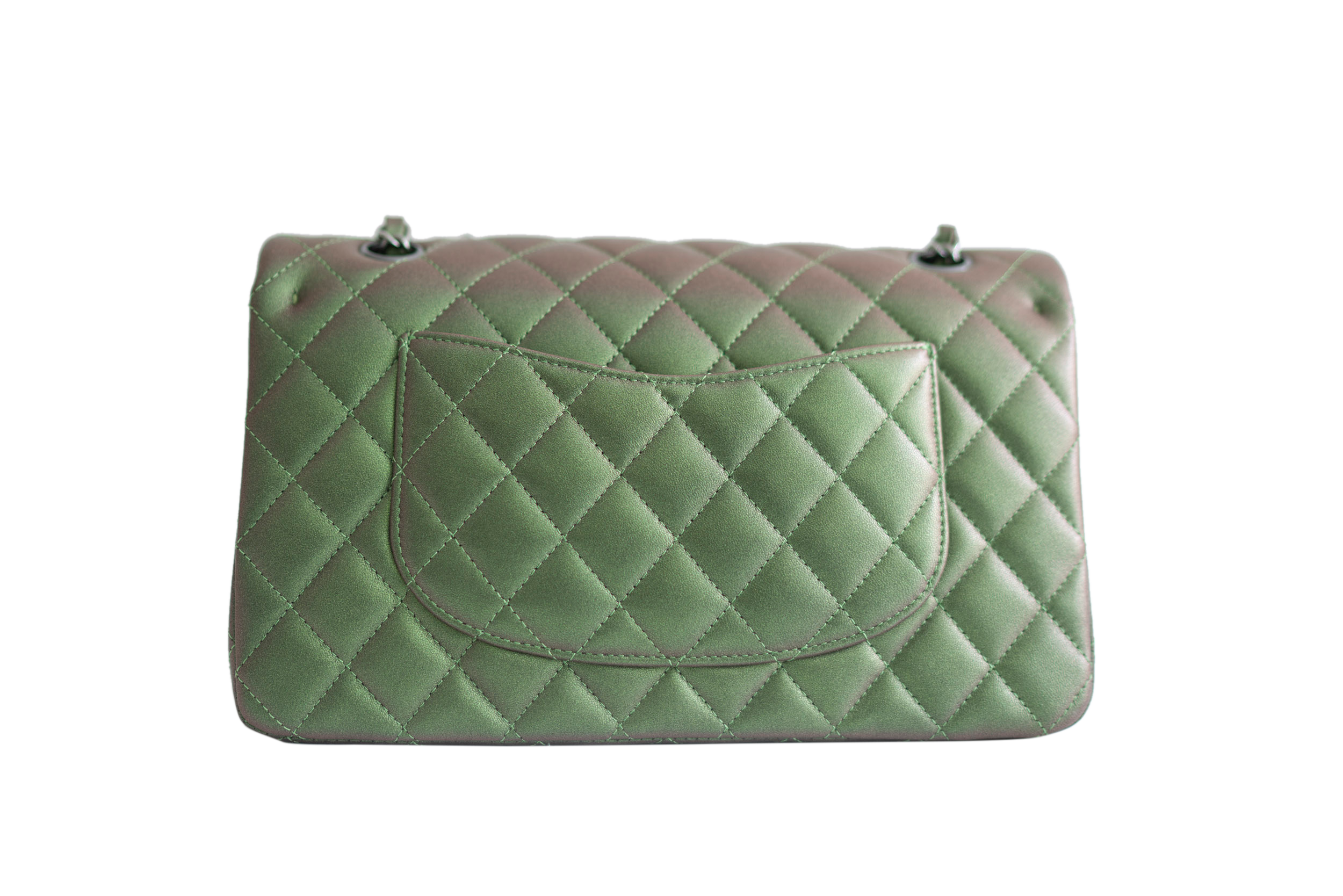 chanel-green-iridescent-lambskin-leather-classic-medium-double-flap-bag-3