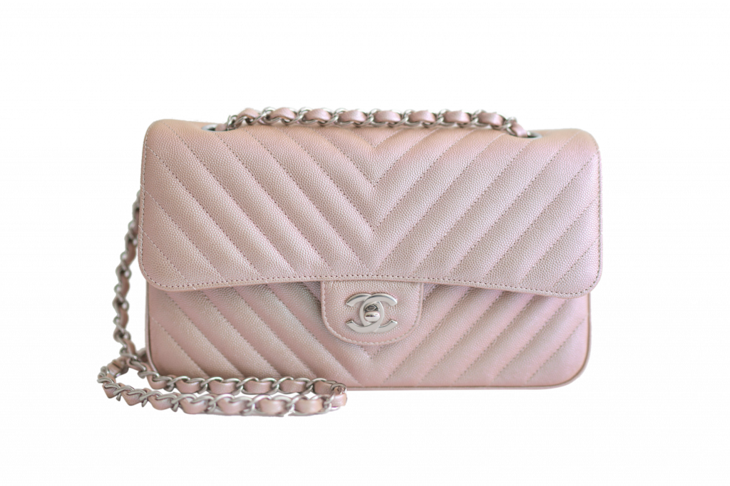 Chanel Pink Quilted Chevron Leather Classic Medium Double Flap Bag  Chanel   La Doyenne