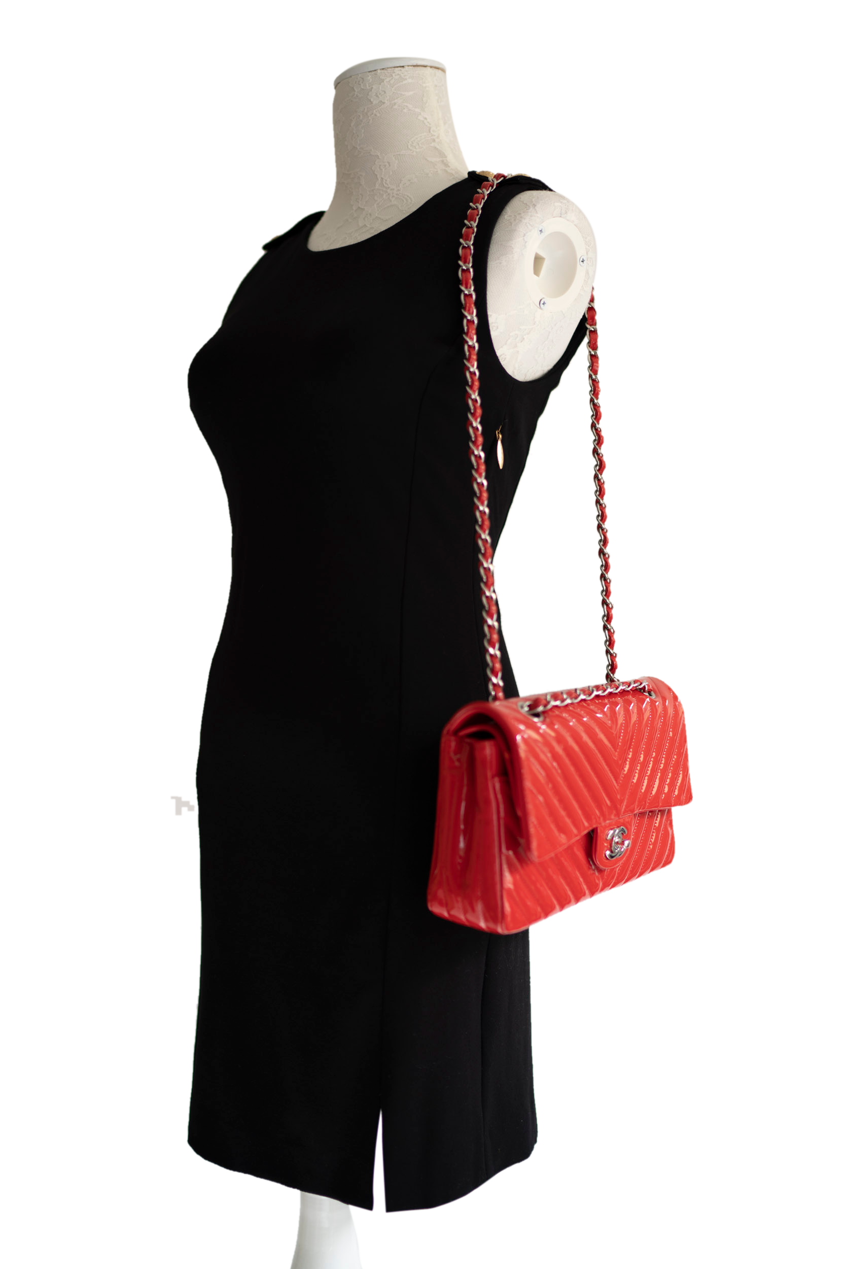 Classic Medium Chevron Double Flap Bag - Image 4