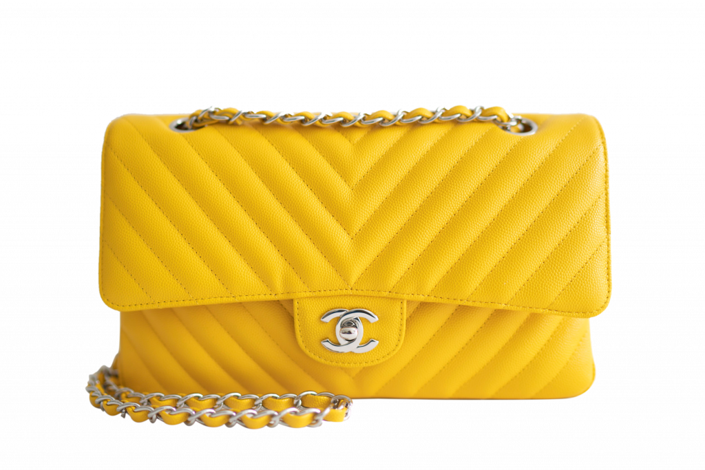 Chanel Yellow Caviar Medium Classic Double Flap Bag