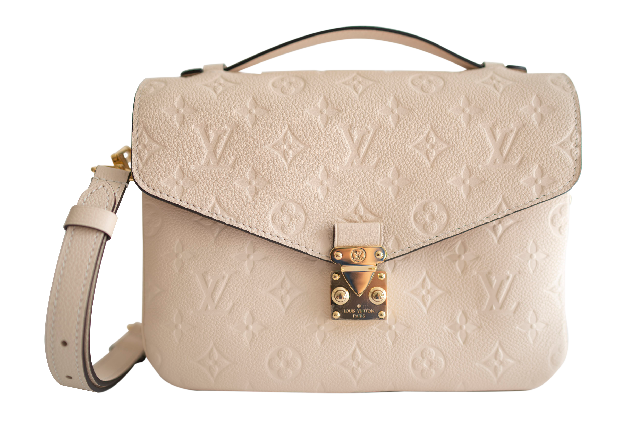 Louis Vuitton Pochette Metis Monogram Empreinte Beige Rose Creme in Grained  Leather with Gold-tone - US