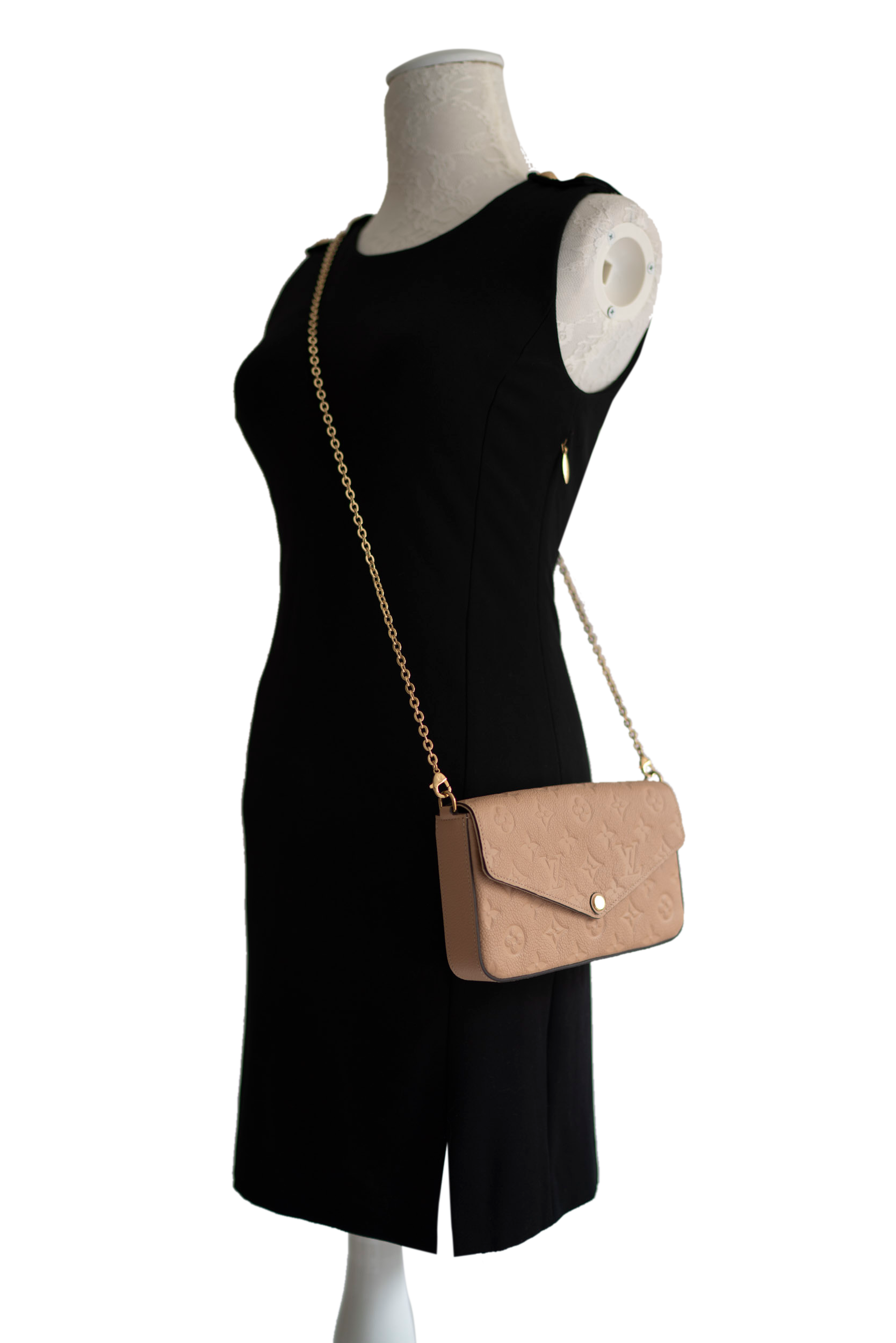 louis vuitton papyrus empreinte leather pochette felicie Rent Louis Vuitton Handbags